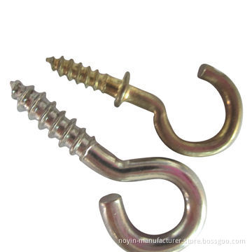 Screw hooks with metal material, nickle, gold, colors, cheap and durable price direct from factory